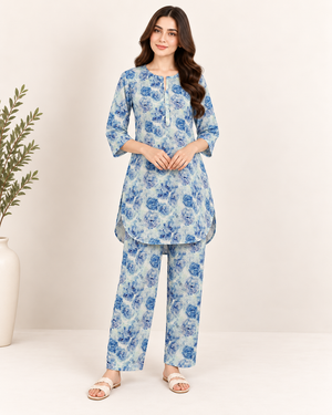 Serene Flora Printed 2-Piece Suit