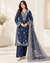 Navy Muse– Embroidered 3-Piece Suit