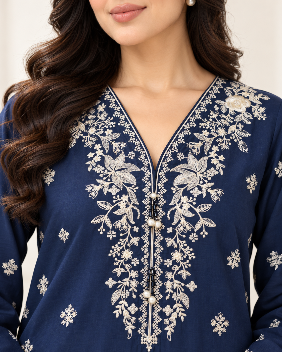 Navy Muse– Embroidered 3-Piece Suit