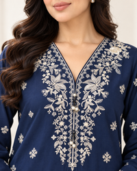 Navy Muse– Embroidered 3-Piece Suit