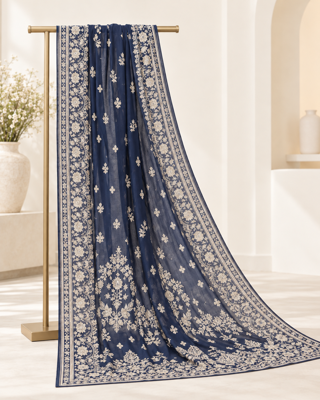 Navy Muse– Embroidered 3-Piece Suit