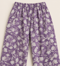 Lavender Floral Maxi Style 3 Piece Slub Khaddar Suit