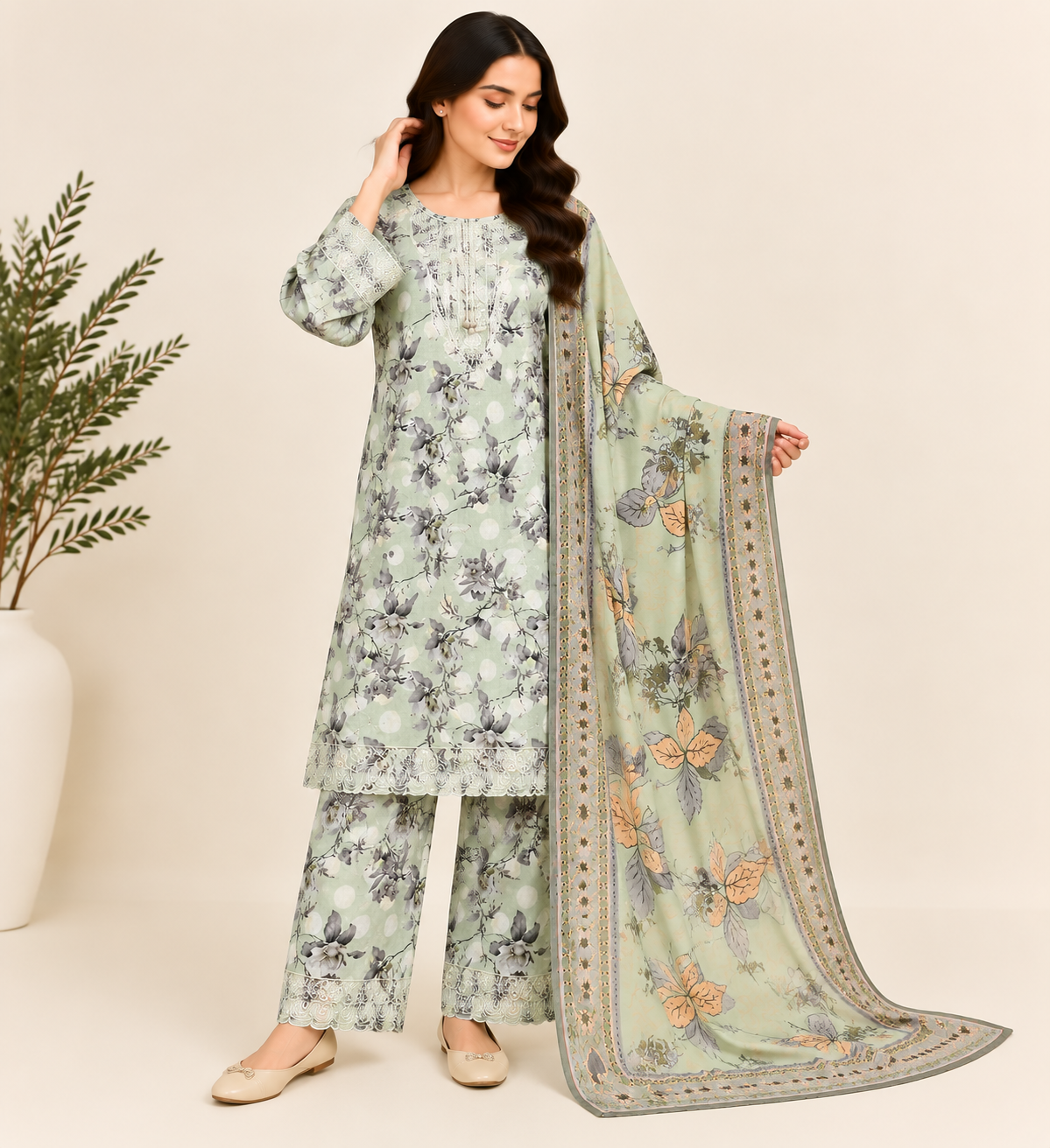 Pista Bloom Embroidered 3-Piece Suit