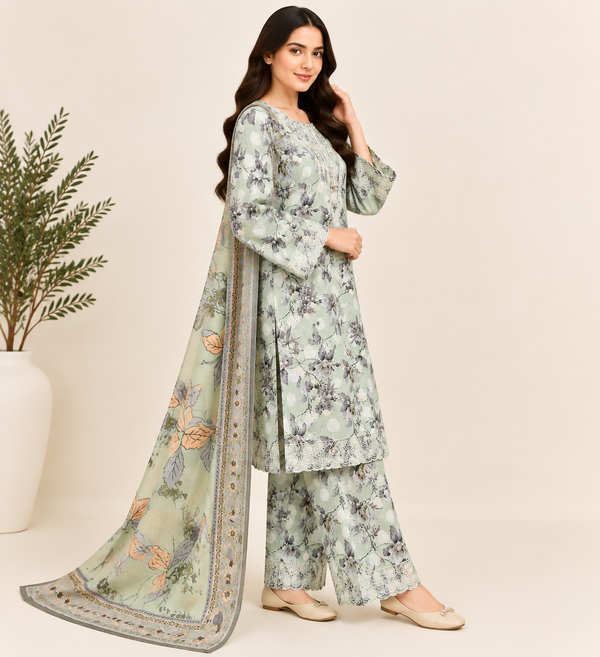 Pista Bloom Embroidered 3-Piece Suit