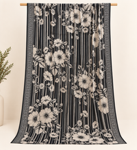 Noir Blossom Stripes – 3 Piece Slub Khaddar Suit