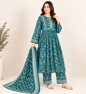 Emerald Blossom 3-Piece Frock Suit