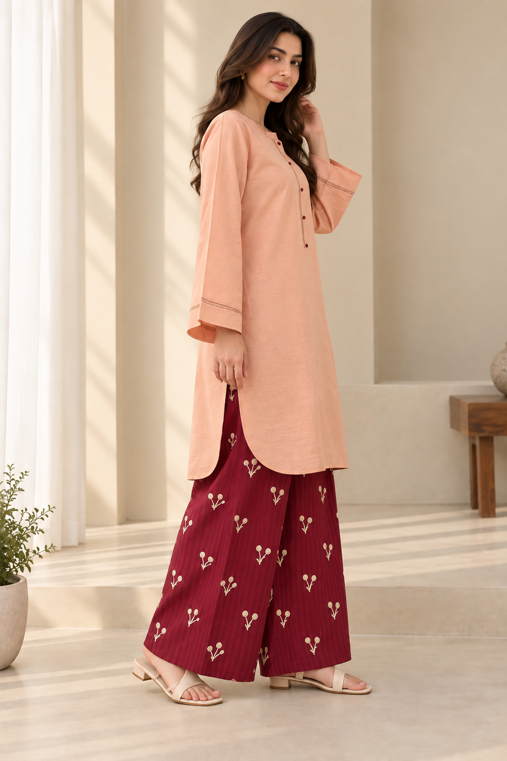 Blush Charm 2-Piece Karandi Co-Ord Set