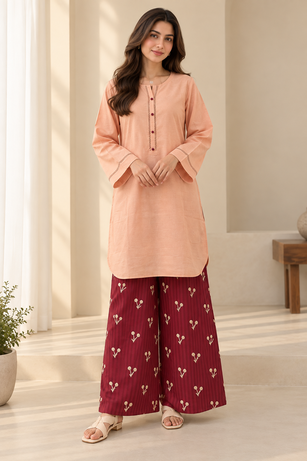 Blush Charm 2-Piece Karandi Co-Ord Set