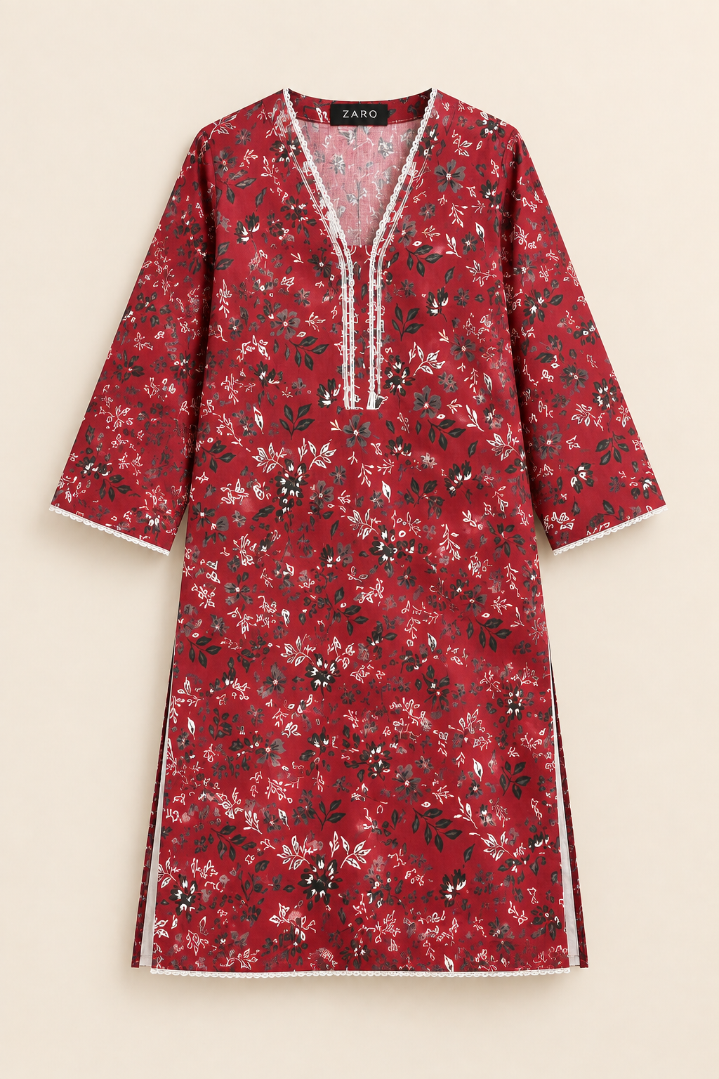 Red Floral Printed 2-Piece Casual Wear Set