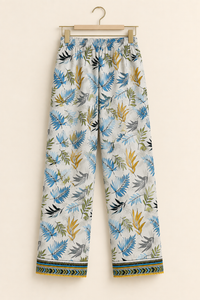 Tropical Leaf Print 2 Piece Slub Khaddar Suit
