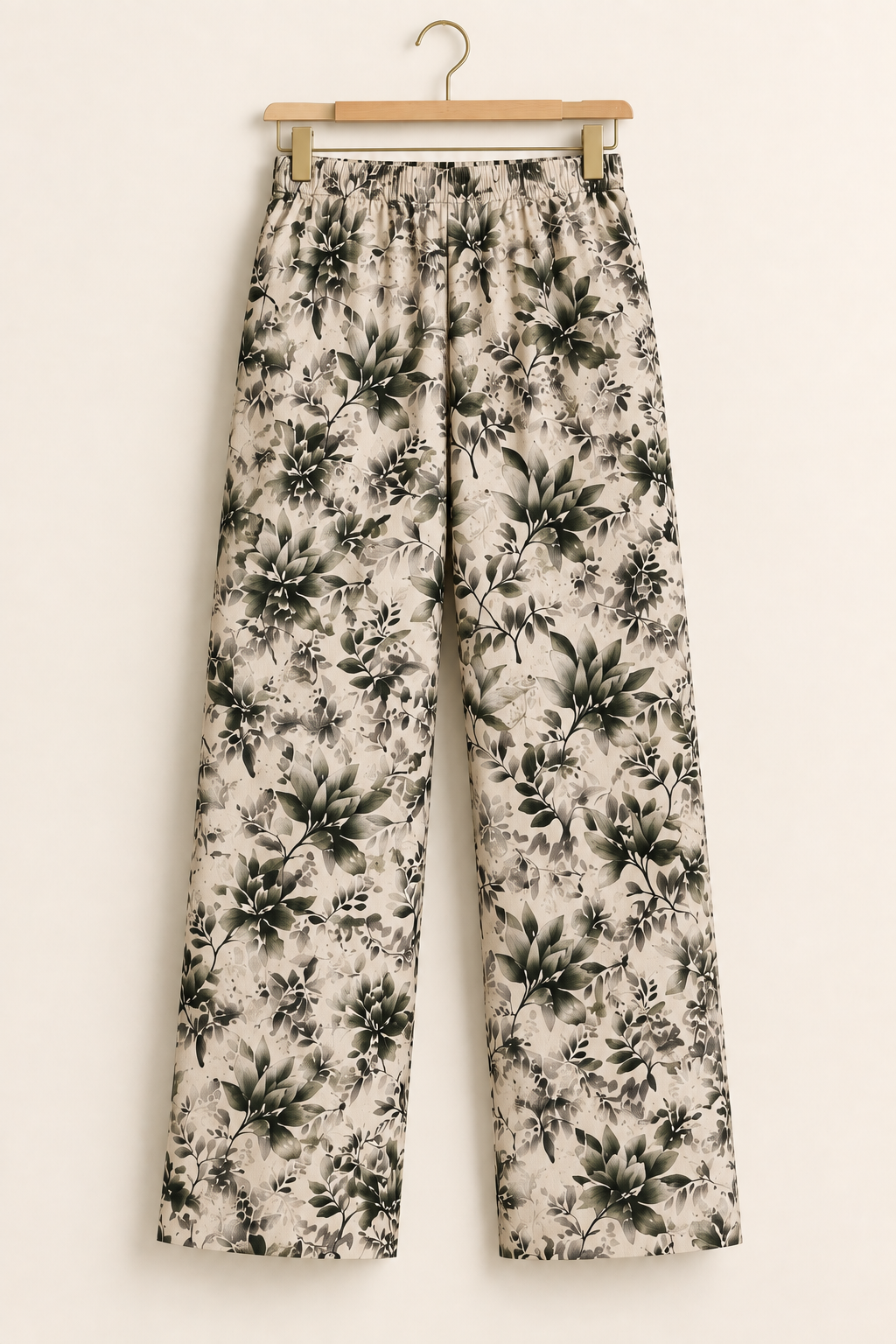 Olive Floral Printed 2-Piece Slub Khaddar Suit