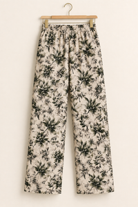 Olive Floral Printed 2-Piece Slub Khaddar Suit