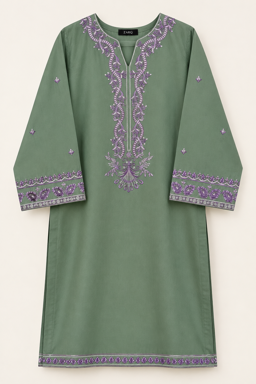 Sage Heritage Embroidered 3-Piece Suit