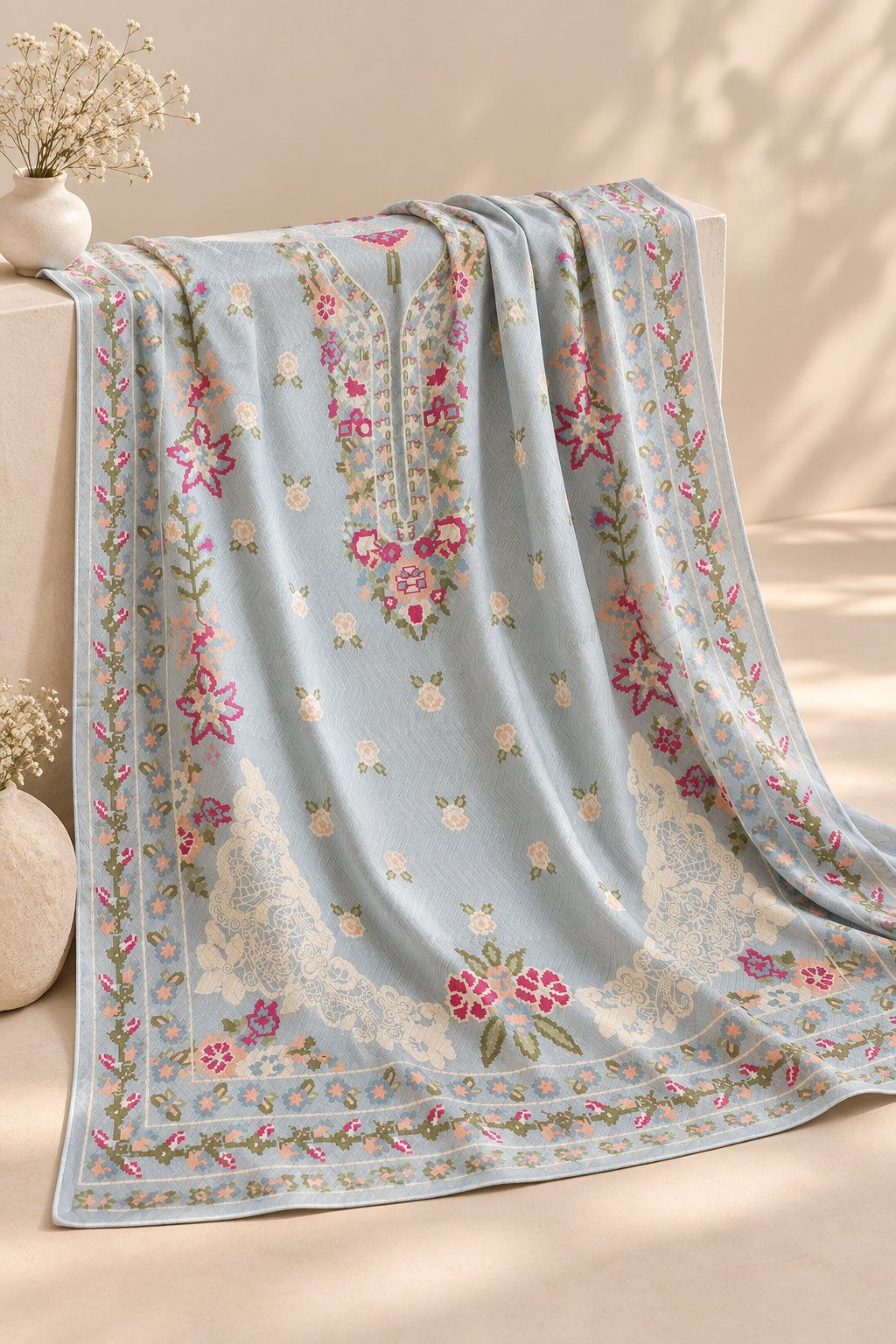 Persian Bloom Embroidered 3-Piece Suit