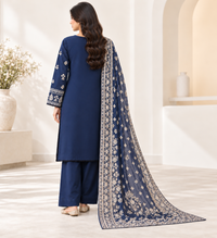 Navy Muse– Embroidered 3-Piece Suit